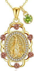Sterling Silver St Michael/St Christopher/St Barbara/St Jude/St Dymphna/Virgin Mary Necklace Patron Saint Pendant Amulet Medal Religion Jewelry Gifts for Men Women