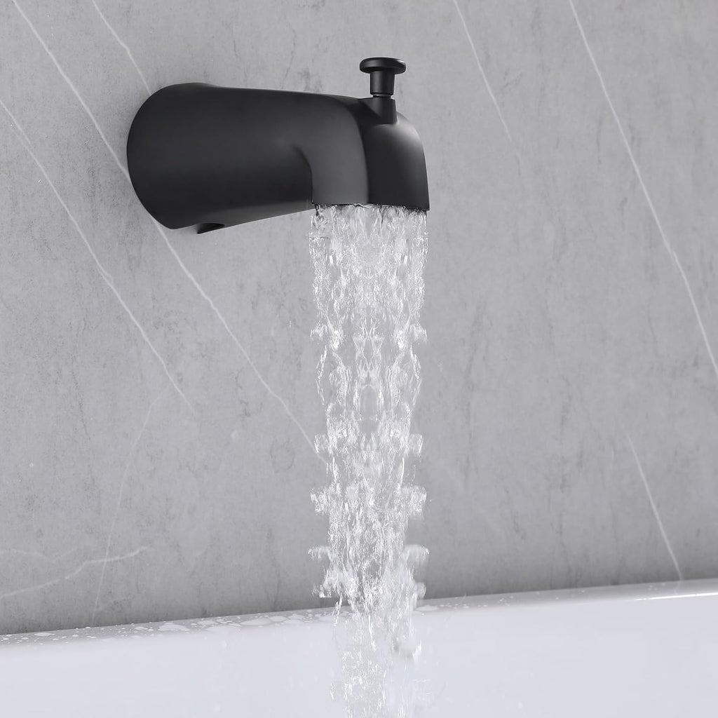 2 Handles Shower Faucet Set with Tub Spout Bathtub Shower Faucet Combo Set Shower System Complete Tub and Shower Trim Kit Matte Black