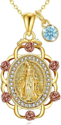 Sterling Silver St Michael/St Christopher/St Barbara/St Jude/St Dymphna/Virgin Mary Necklace Patron Saint Pendant Amulet Medal Religion Jewelry Gifts for Men Women