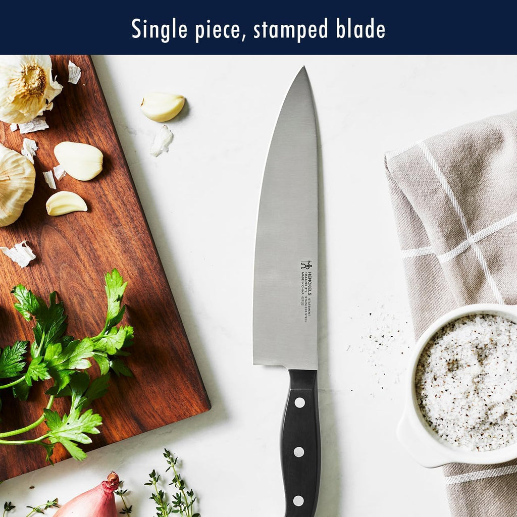 Henckels International Statement 14-pc Self-Sharpening Knife Block Set, 6 Steak Knives, Paring, Santoku, Bread, Chef's Knife, & More, Natural Block Color