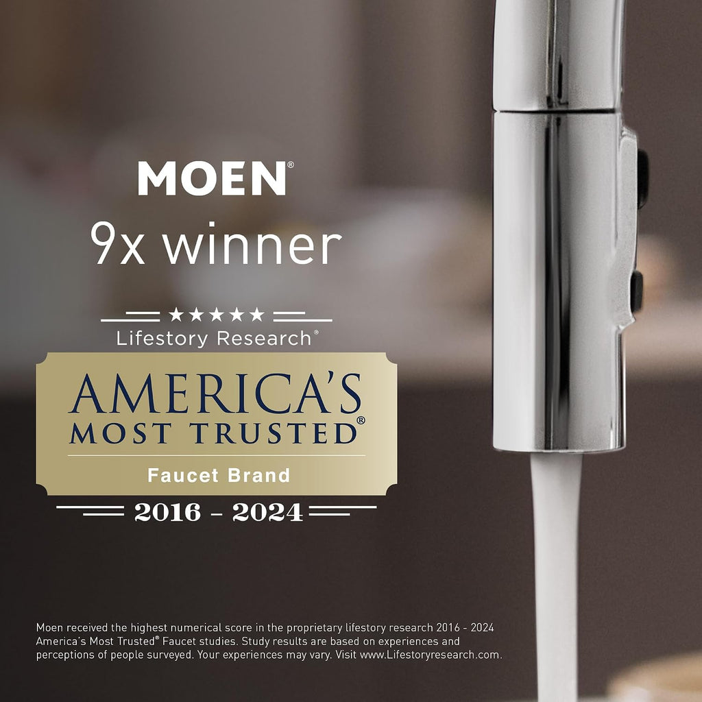 Moen YB5164CH Voss 4-Light Dual-Mount Bath Bathroom Vanity Fixture with Frosted Glass, Chrome