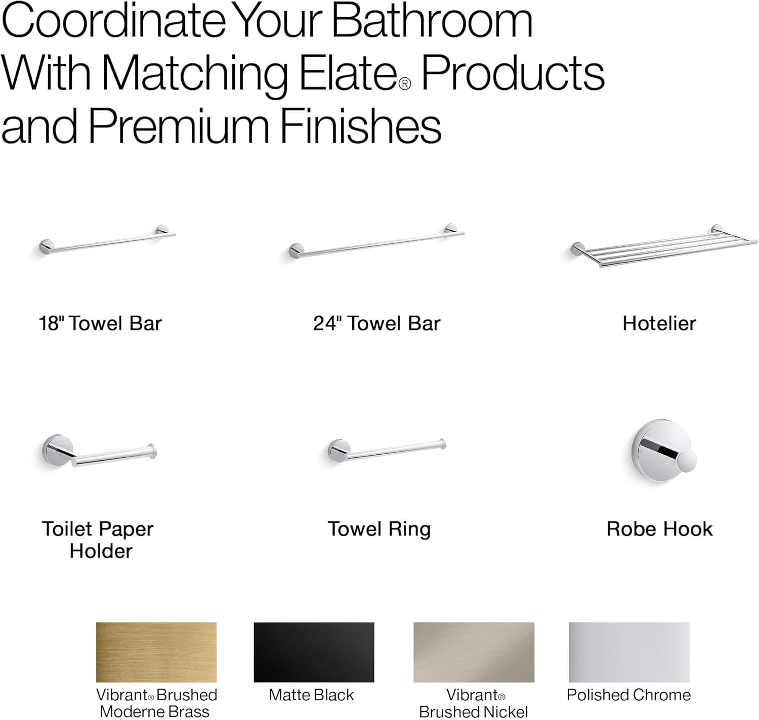 Kohler K27294-2MB Elate 25-3/8' Metal Towel Rack Vibrant Brushed Moderne Brass