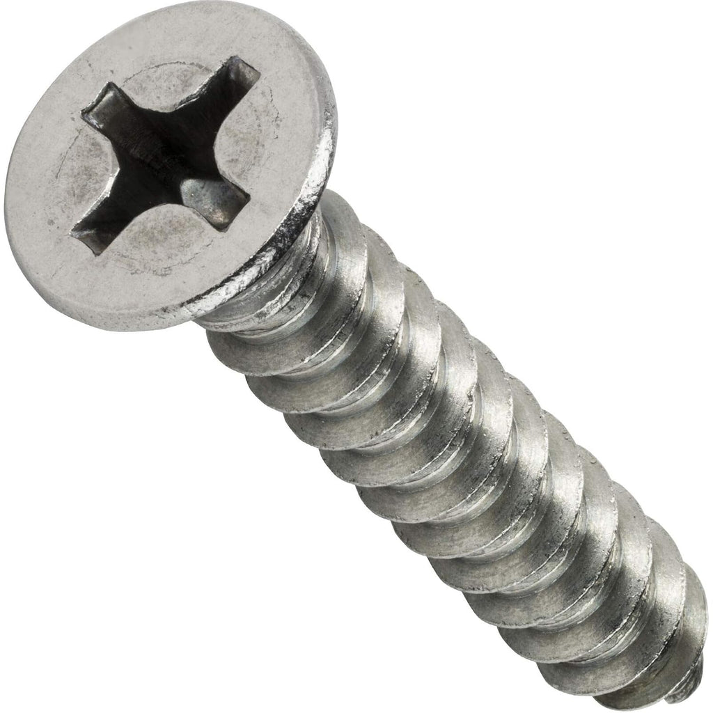 #10 x 1' - Phillips Flat Head Sheet Metal Screws Stainless Steel 1000 Pcs self Tapping Screws Metal B2B