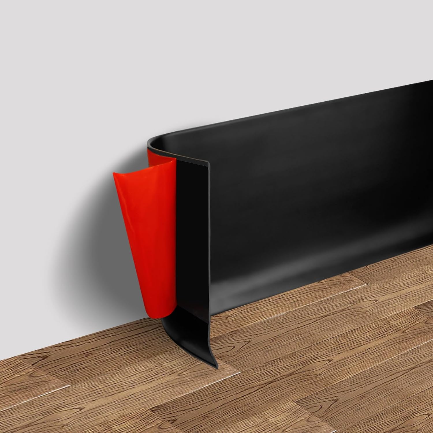 Vinyl Wall Base Baseboard Molding Trim 6' Flexible Self Adhesive Rubber Wall Base Moulding Trim Peel and Stick Design, 6 Inch x 60 Feet, Black