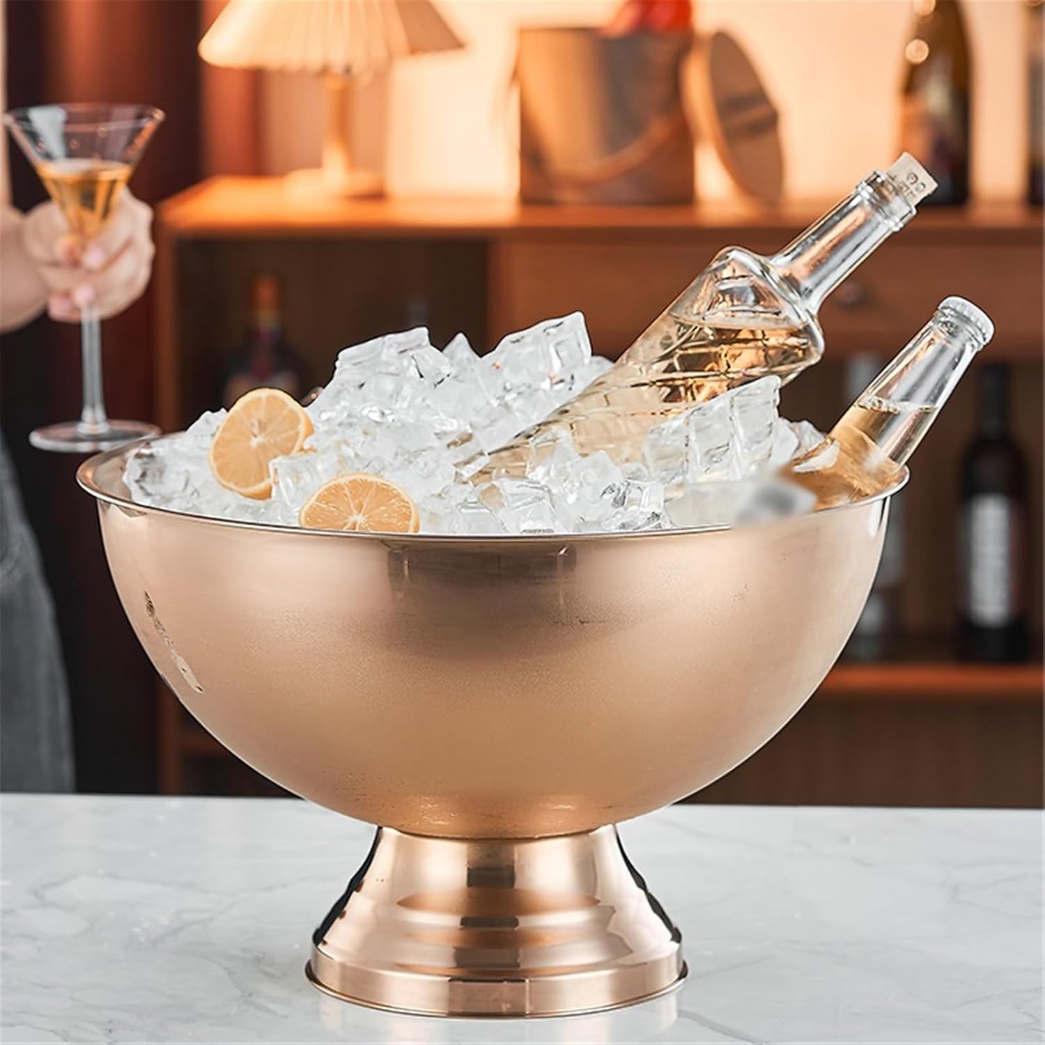 Ice Bucket Large Stainless Steel Ice Bucket Beverage Tub for Wine, Champagne Or Beer Bottles