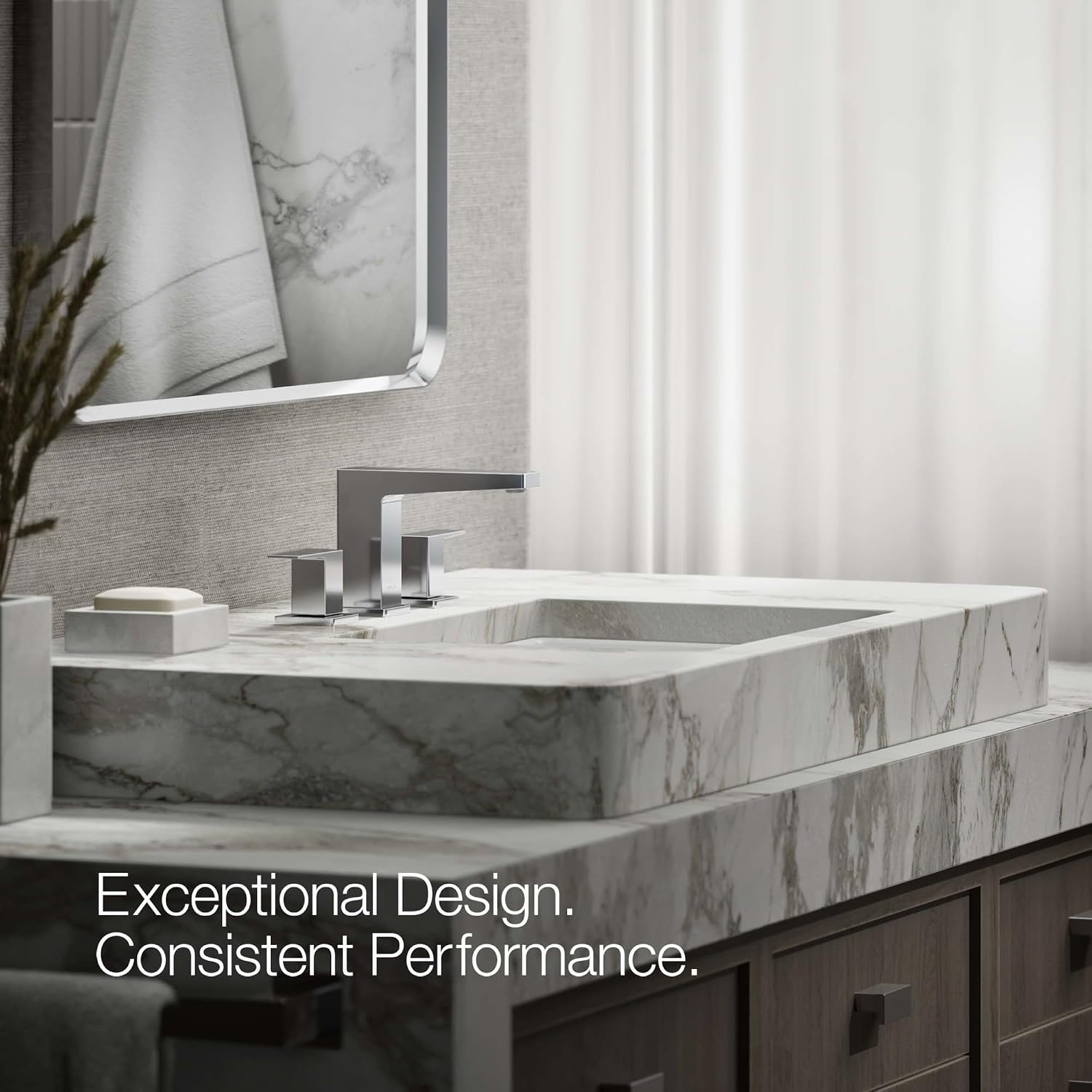 Kohler K-36786-4-CP Honesty® Widespread Bathroom Sink Faucet, Bathroom Faucets, 1.2 GPM, Polished Chrome
