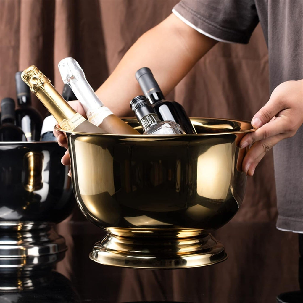 Ice Bucket Champagne Bucket Ice Bucket Stainless Steel Ice Wine Bucket Outdoor Champagne Bucket for Home Bar, Chilling Beer and Wine Ice Bucket Beverage Tub (Color : 1)