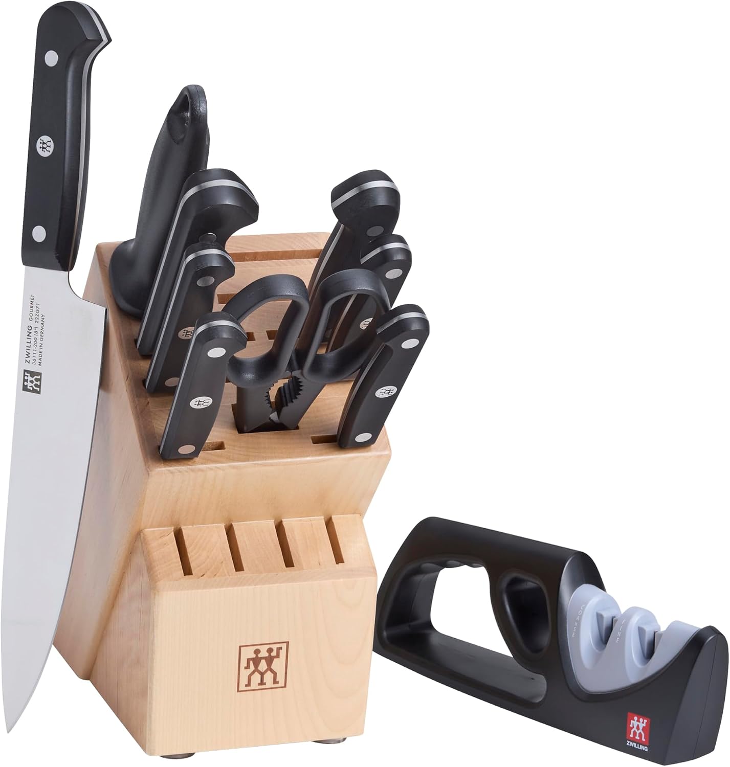 ZWILLING Gourmet 10-pc Knife Block Set with 2-Stage Pull-through Sharpener