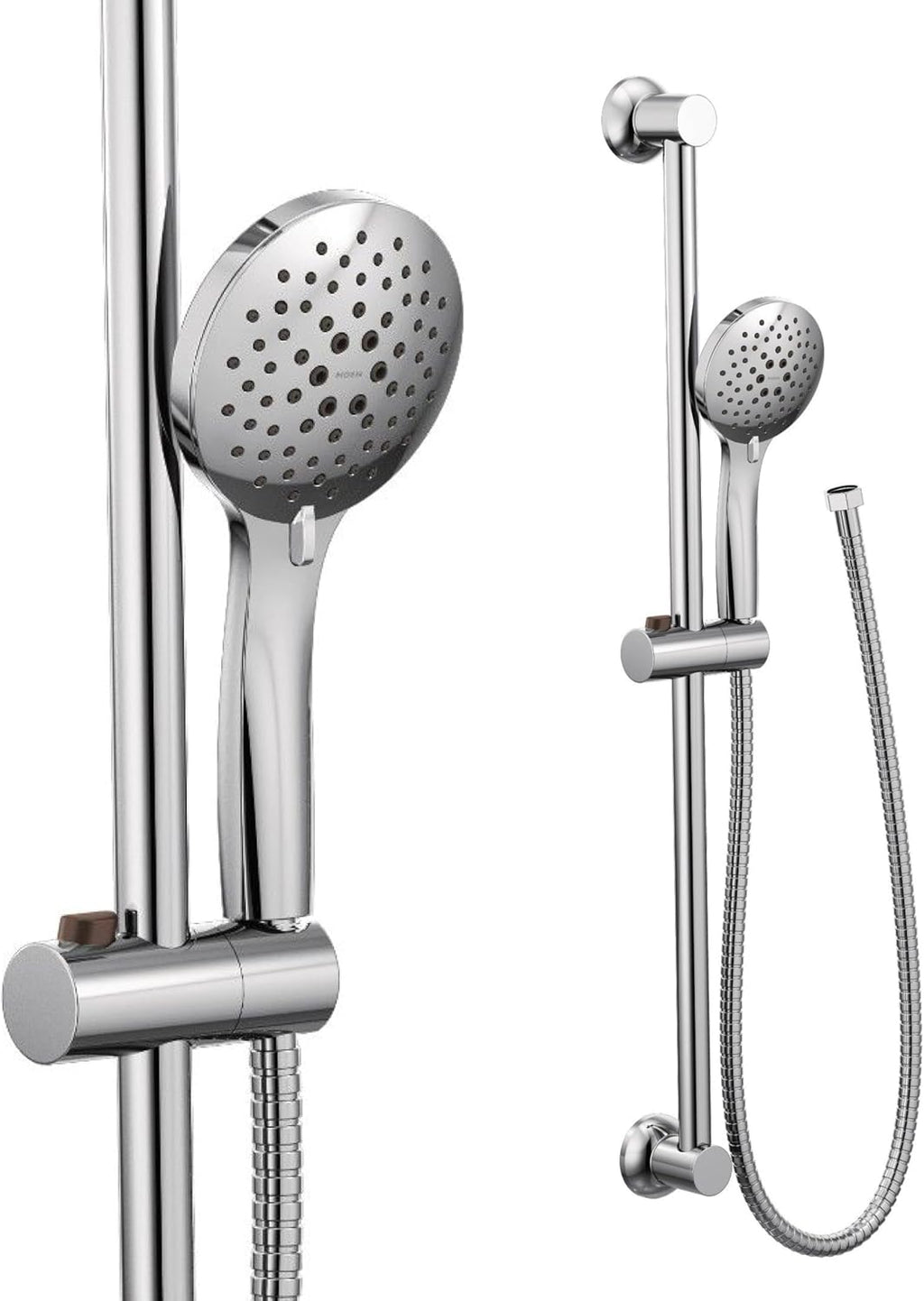 Moen Chrome Eco-Performance 5-Function Handheld Removable Shower Head, Adjustable 30-Inch Slide Bar and 69-Inch Long Hose, 3558EP