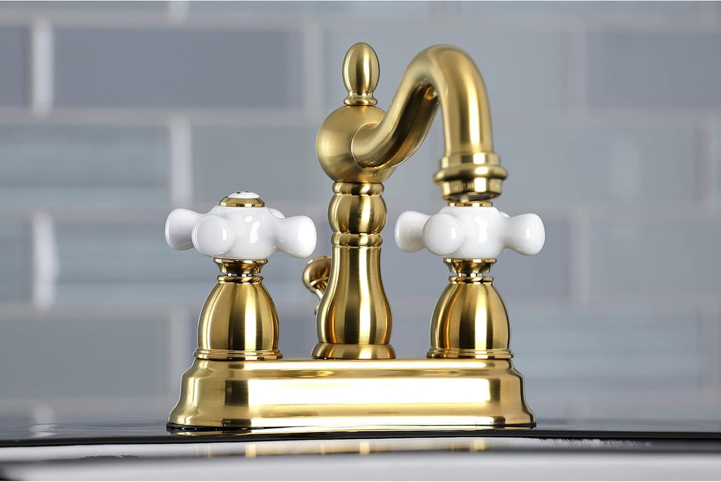 Kingston Brass KB1607PX 4 in. Centerset Bathroom Faucet, Brushed Brass