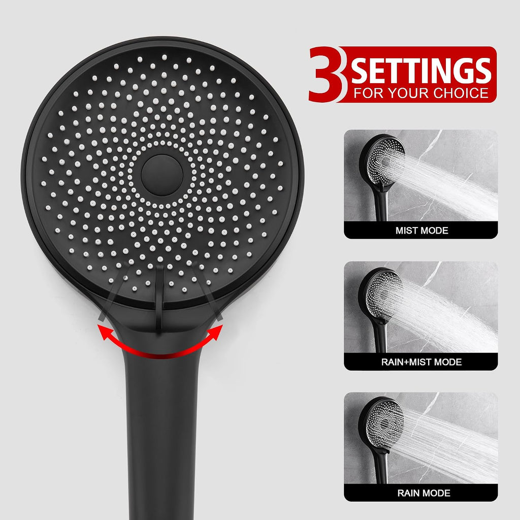 sumerain Matte Black Concealed Shower Faucet Set, Rain Shower System with 10 Inch Shower Head,Shower Fixtures with Handheld Spray Included Valve and Trim Kit