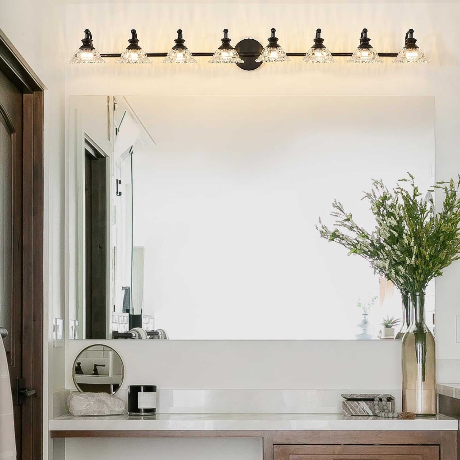 XIEDUN Bathroom Vanity Light Black 8 Light