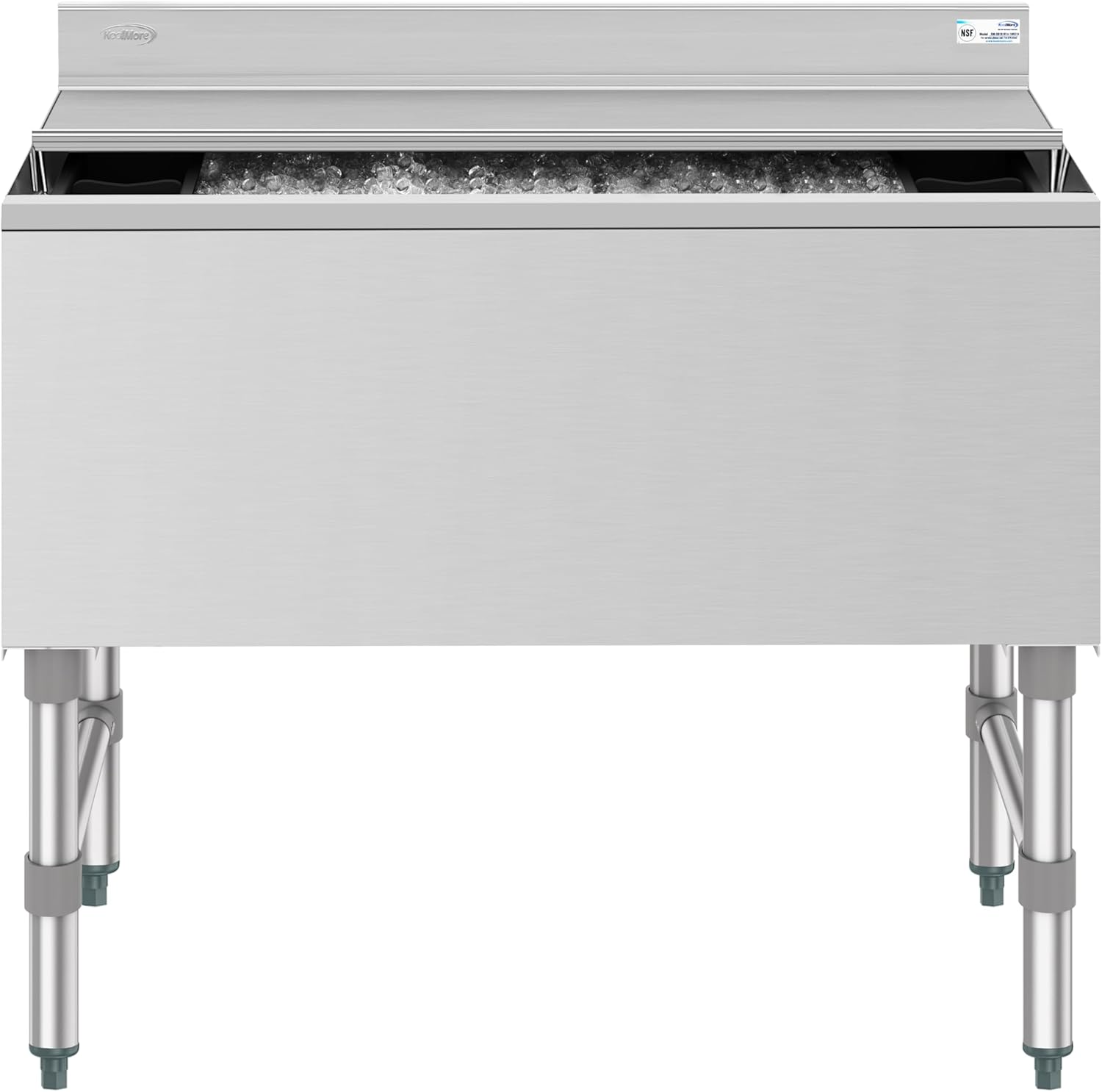 KoolMore 36 Inch Commercial Stainless Steel Underbar Ice Bin with Siding Lid, NSF Certified (KM-UIB-1836)