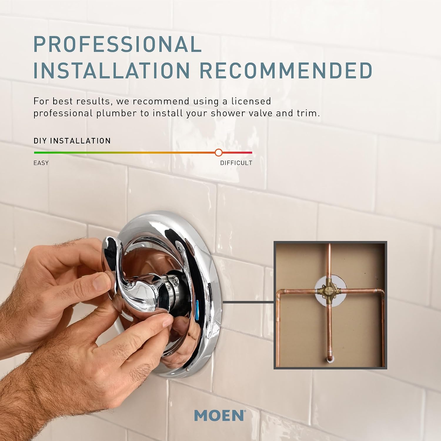 Moen Beric Shower Faucet with Handshower and Included Valve – Spot Resist Nickel Finish, 2-Function Diverter, Modern Design, 82775SRN
