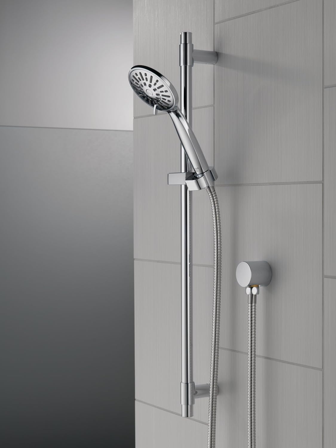 Delta Faucet Slide Bar Hand Held Shower with Hose, Chrome Handheld Shower Head, Slide Bar Hand Shower, Handheld Shower, Detachable Shower Head, Chrome 51361