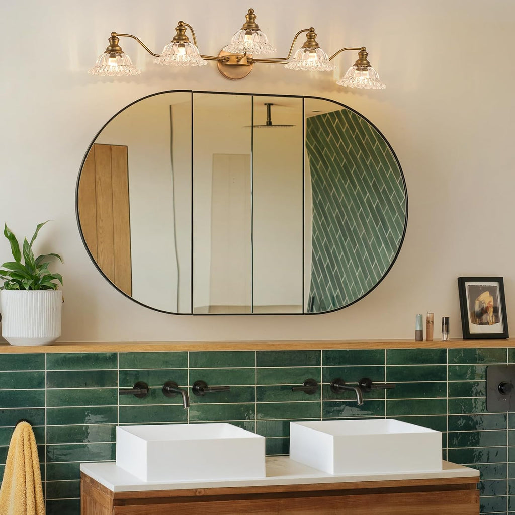 XIEDUN Vintage Brass 5 Light Vanity Light Bathroom Light