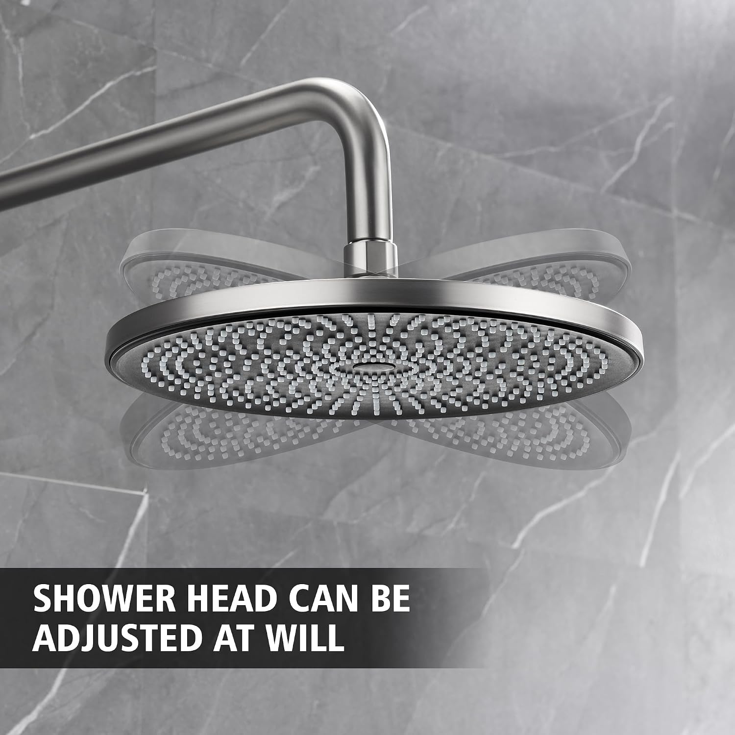 sumerain Concealed Shower Faucet Sets with 10 inch Rainfall Shower Head, Brushed Nickel Shower Fixtures with Rough-in Valve and Trim Kit