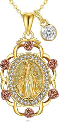 Sterling Silver St Michael/St Christopher/St Barbara/St Jude/St Dymphna/Virgin Mary Necklace Patron Saint Pendant Amulet Medal Religion Jewelry Gifts for Men Women