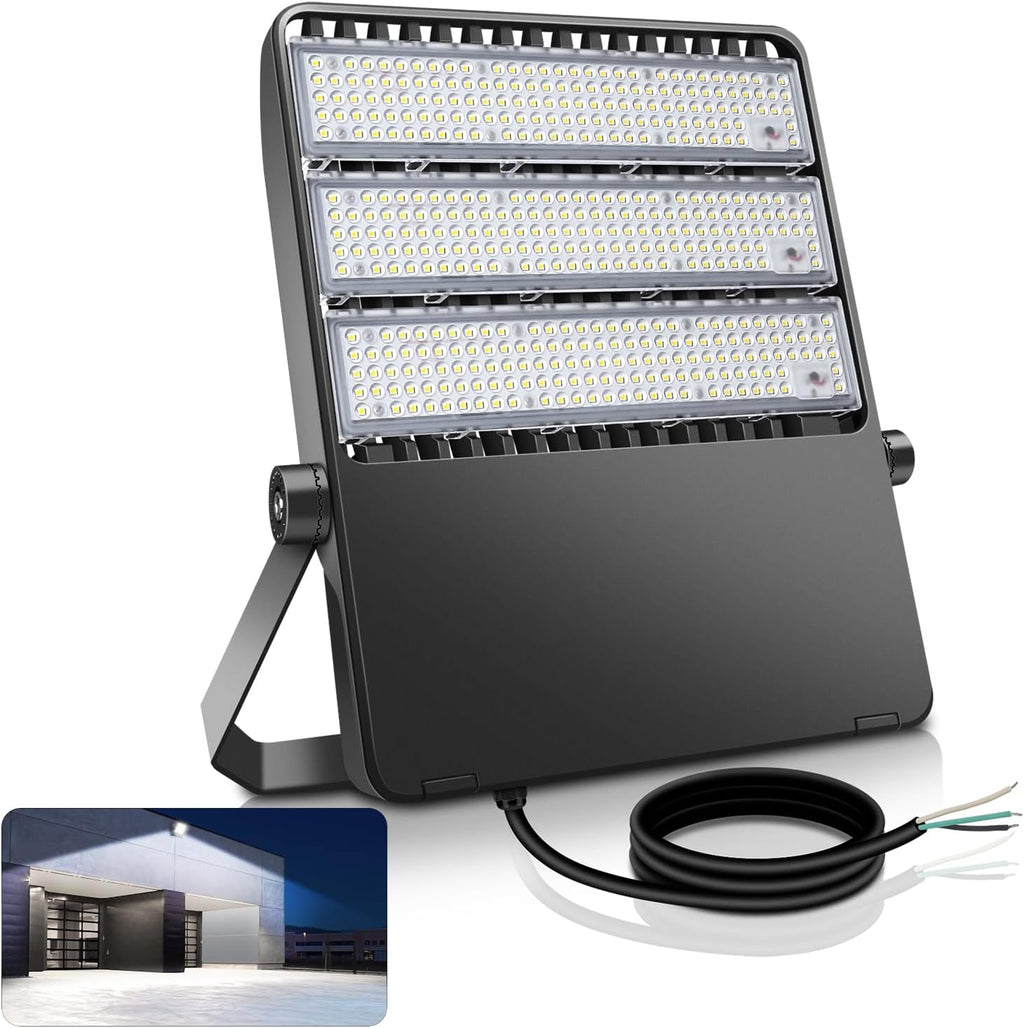 52200LM LED Stadium Flood Light Commercial Eqv 2400W Super Bright 145LM/W 5500K 360W LED Arena Light Outdoor 85-277V IP65 Waterproof Backyard Wall Yoke Mount Fixture 2 Pack