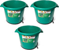 Farm Innovators 3 Pack Heated Water Bucket, 200W Heating Power - 16 Gallon Plastic Bucket with Replaceable Heating Element for Livestock Watering & Feeding