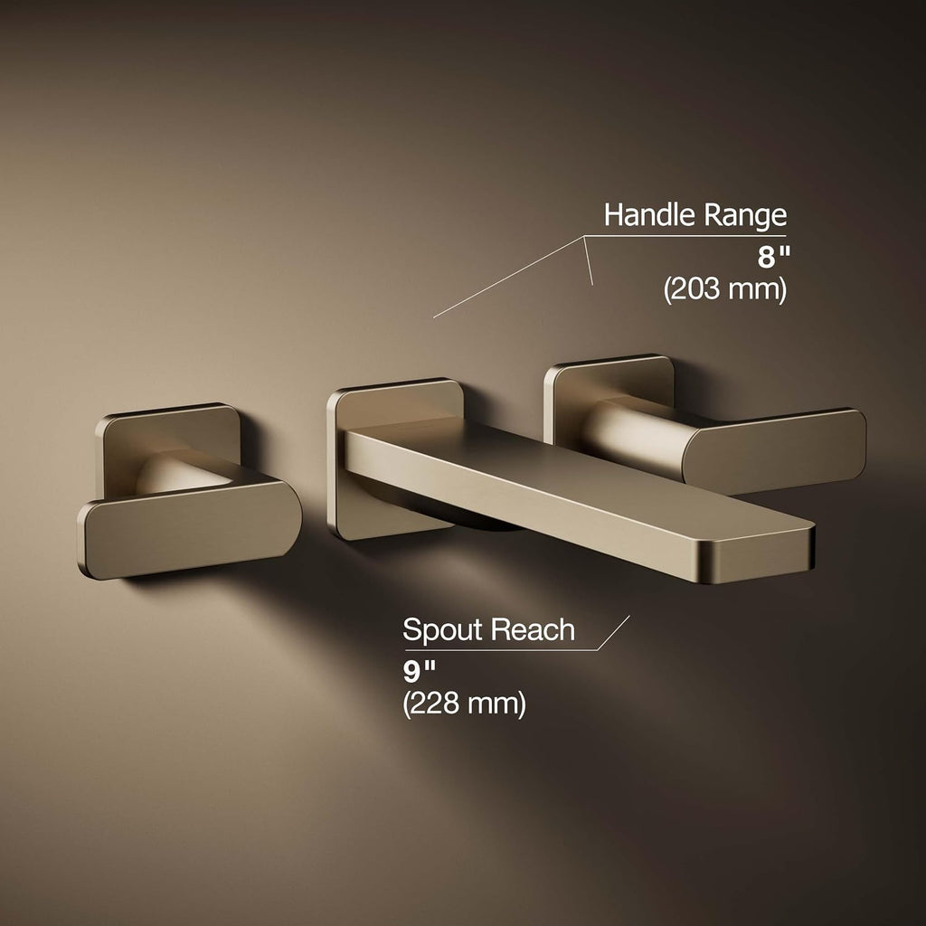 Kohler T23491-4-BV Parallel Two-handle Wall Mount Bath Faucet Trim with Lever handles, Vibrant Brushed Bronze