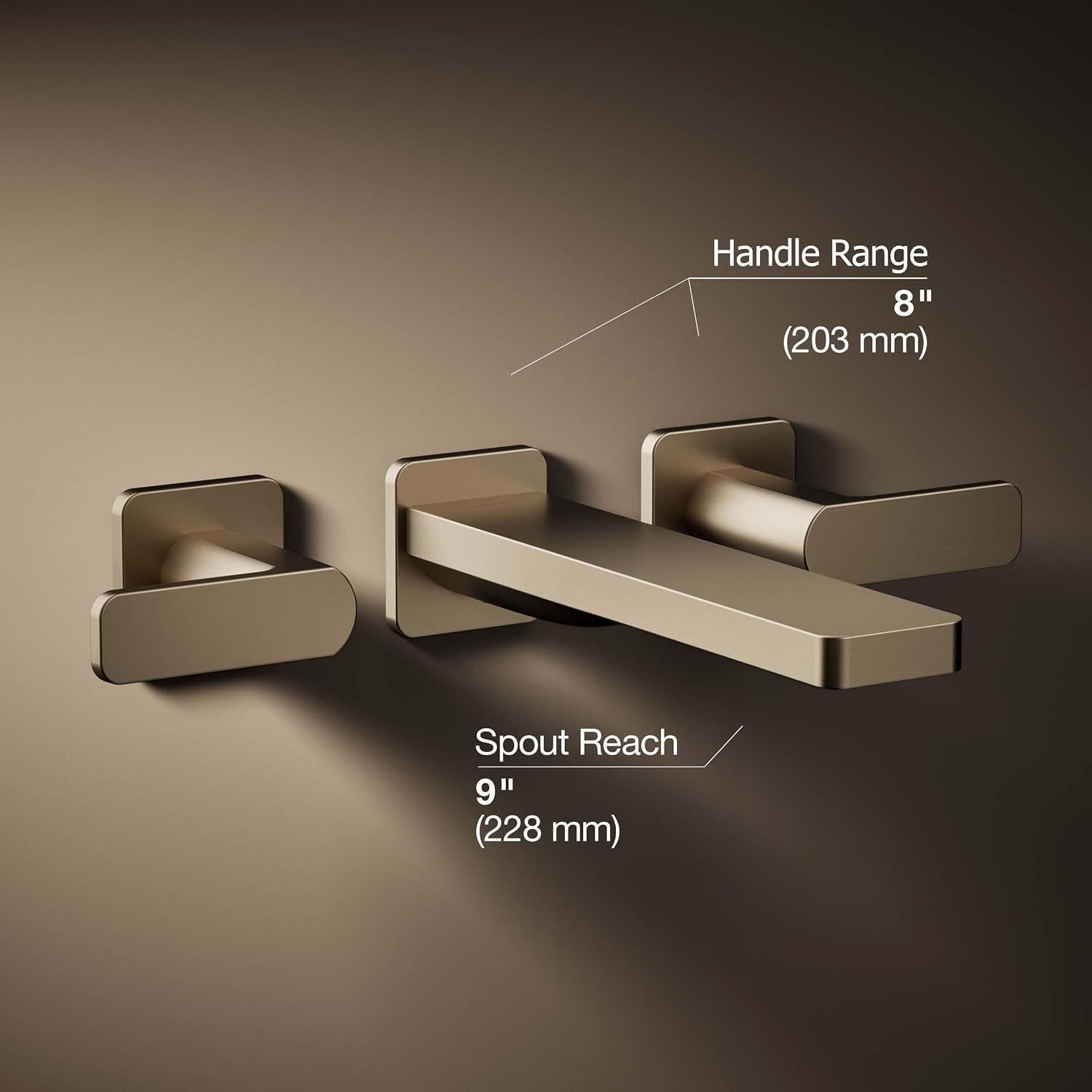 Kohler T23491-4-BV Parallel Two-handle Wall Mount Bath Faucet Trim with Lever handles, Vibrant Brushed Bronze