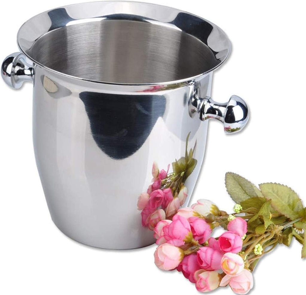 Bucket Stainless Steel Ice Buckets with Tongs, Wall ice bucket,Wine for Paties and Bar,Outdoor