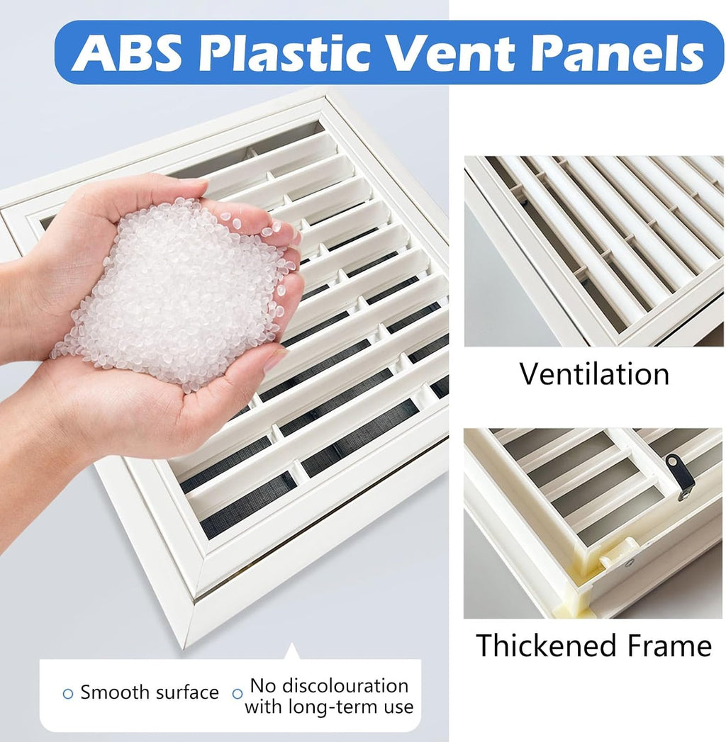 Ceiling Wall Vent Access Panel for 8x8 10x10 12x12 14x14 16x16 24x24 30x30 40x40 Drywall Opening, White ABS Plastic Hole Cover Access Doors with Snap-on Switch, Laundry Shoot Door(16x16inch)