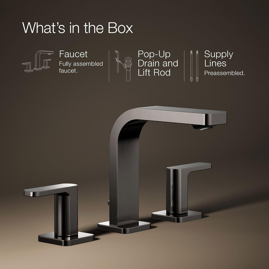 Kohler 23484-4-TT Parallel® Widespread Bathroom Sink Faucet, 1.2 gpm, Vibrant Titanium