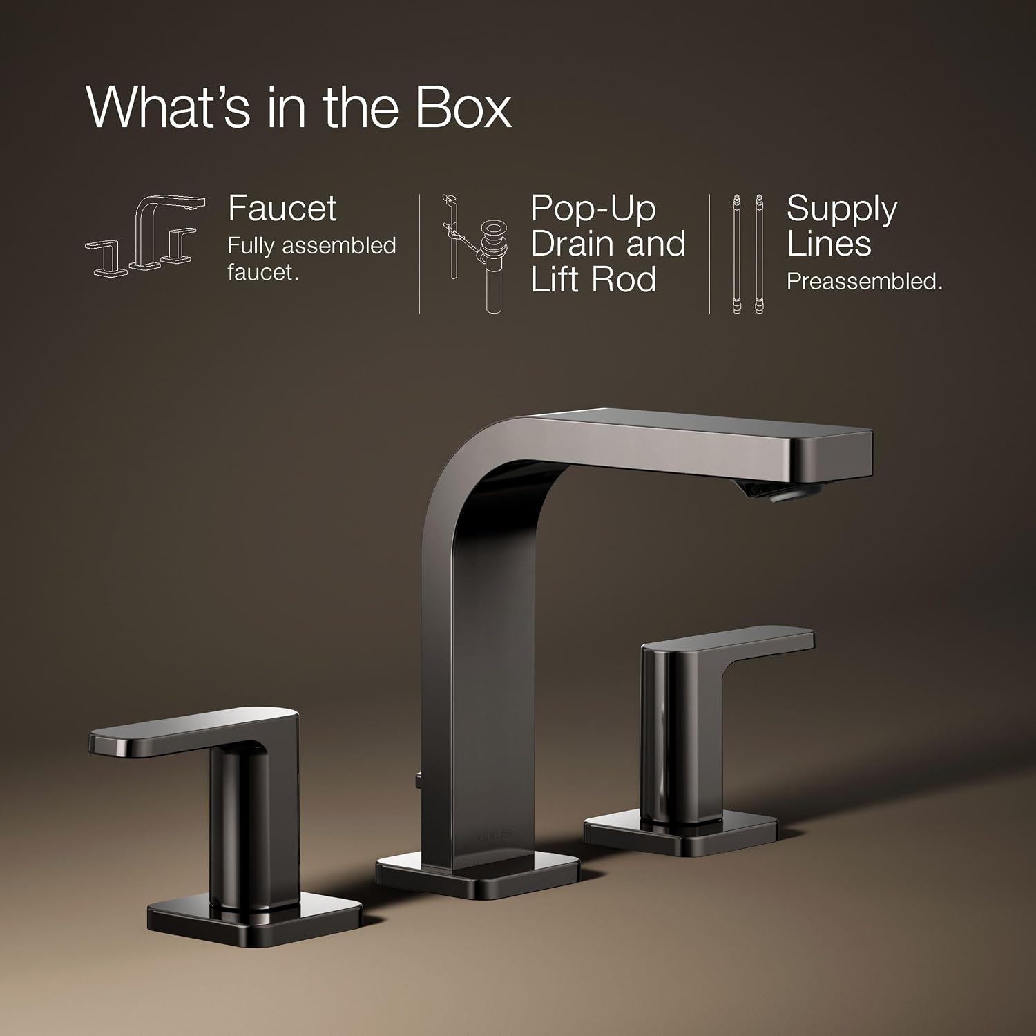 Kohler 23484-4-TT Parallel® Widespread Bathroom Sink Faucet, 1.2 gpm, Vibrant Titanium