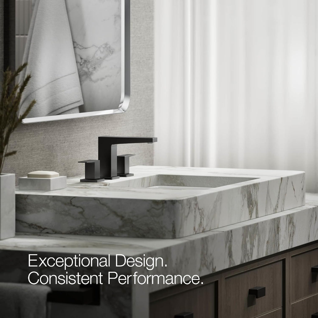 Kohler K-36786-4-BL Honesty® Widespread Bathroom Sink Faucet, Bathroom Faucets, 1.2 GPM, Matte Black