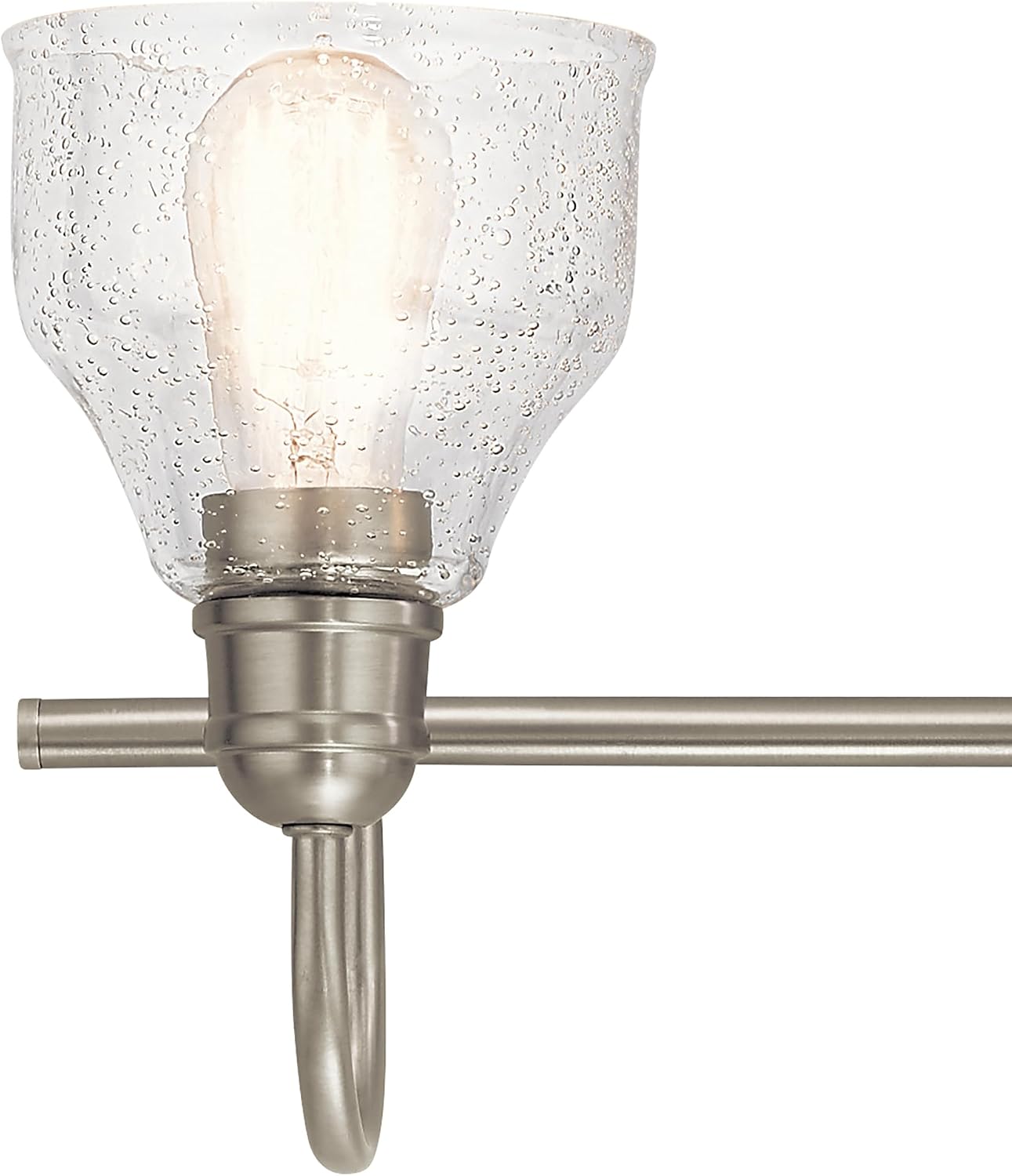 Kichler Avery 24' 3 Light Bathroom Vanity Light in Brushed Nickel, Vintage Bathroom Wall Mount Fixture with Clear Seeded Glass, (24' W x 9.25' H), 45973NI
