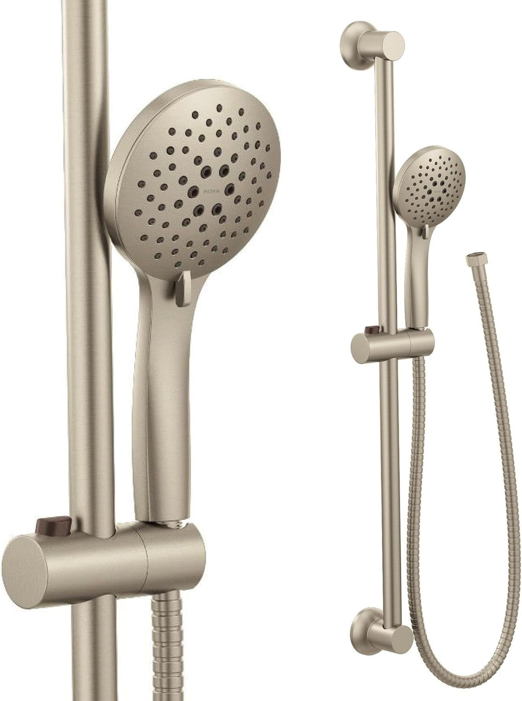 Moen Brushed Nickel Eco-Performance 5-Function Handheld Removable Shower Head, Adjustable 30-Inch Slide Bar and 69-Inch Long Hose, 3558EPBN