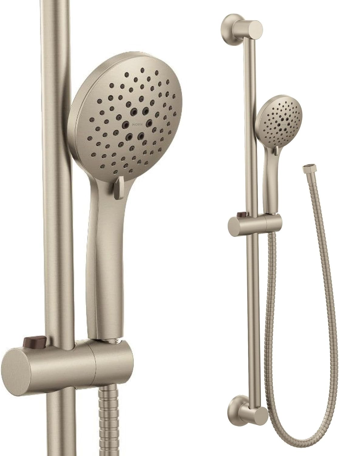 Moen Brushed Nickel Eco-Performance 5-Function Handheld Removable Shower Head, Adjustable 30-Inch Slide Bar and 69-Inch Long Hose, 3558EPBN