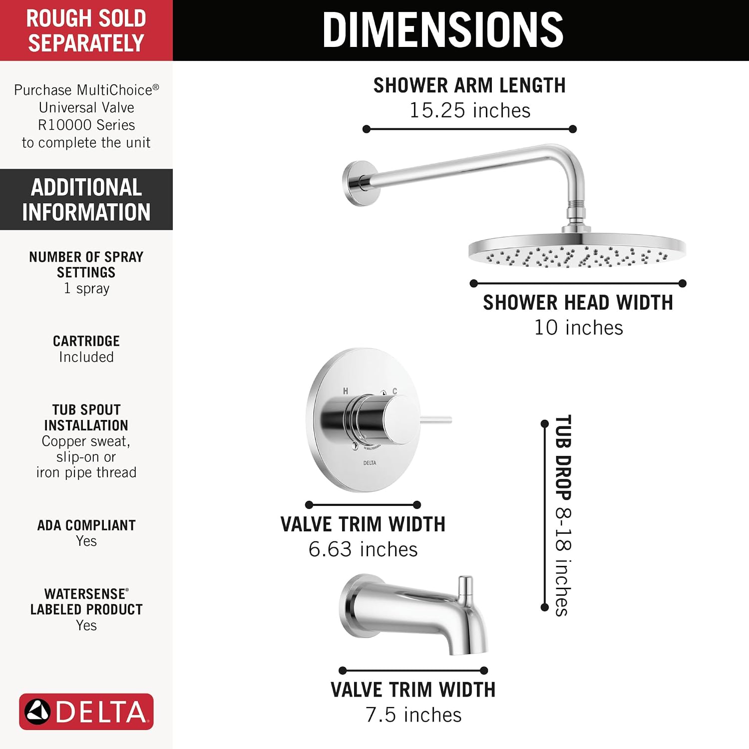 Delta Chrome Modern Pot Filler Kitchen Faucet, Wall Mount Kitchen Faucet, Chrome 1165LF
