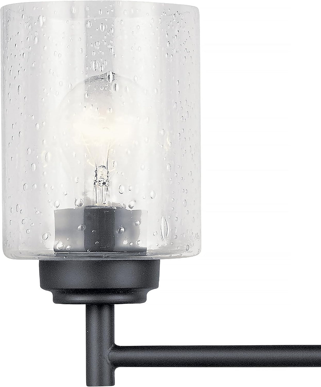 Kichler Winslow 30' 4-Light Bathroom Vanity Light Fixture with Clear Seeded Glass in Black, Modern Industrial Style for Bathroom and Powder Room, (30' x 9.25' x 6.5'), 45887BK