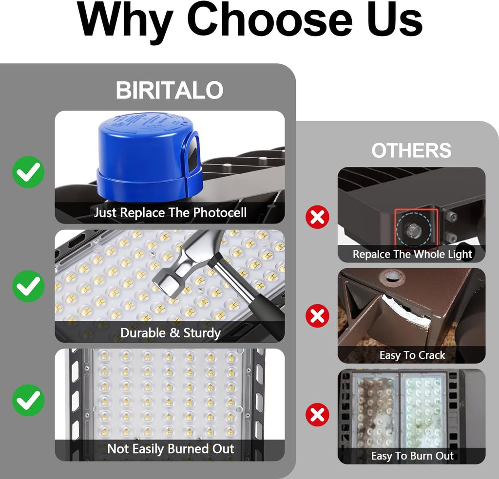 240W LED Parking Lot Light, 36000LM 5000K Adjustable Wall Mount Security Flood Lights with Dusk to Dawn Photocell, IP65 Waterproof Shoebox Light for Street, Yard