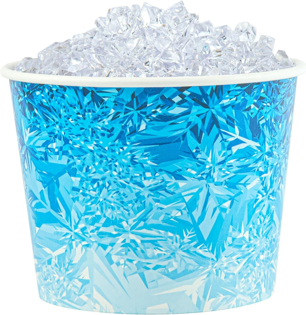 Restaurantware Paper Ice Buckets 100 Count 5 lb Leak-Resistant Disposable Ice Holders for Hotels Insulated Wide Mouth Round Containers for Events and Catering Blue