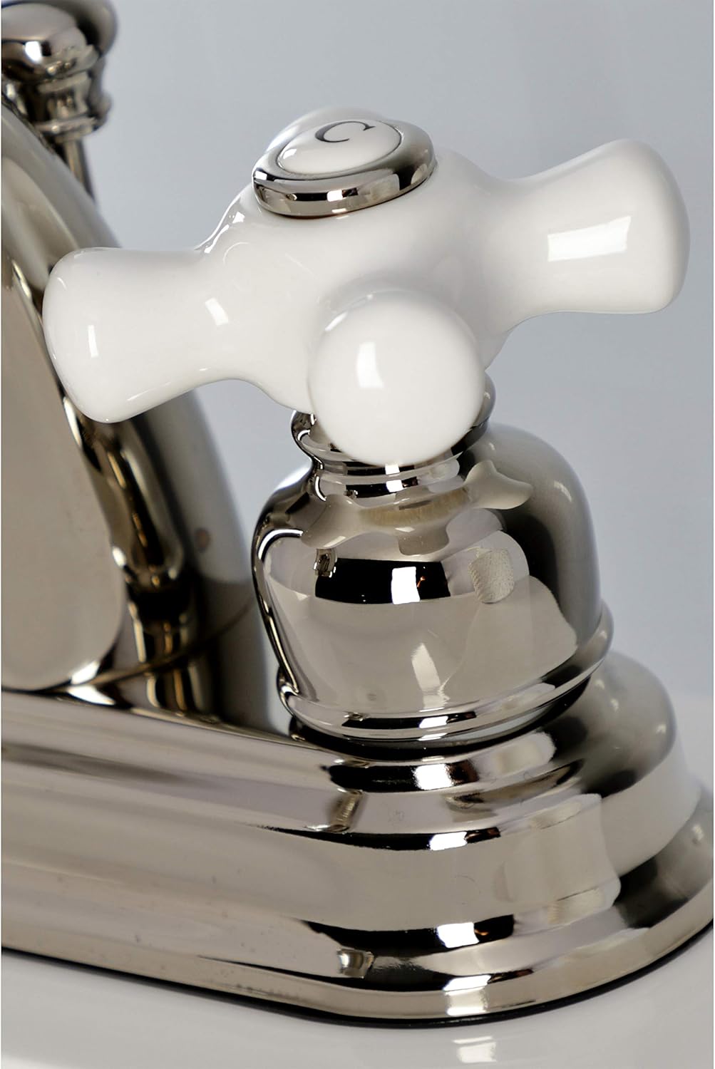 Kingston Brass KB5616PX Restoration 4 in. Centerset Bathroom Faucet, Polished Nickel
