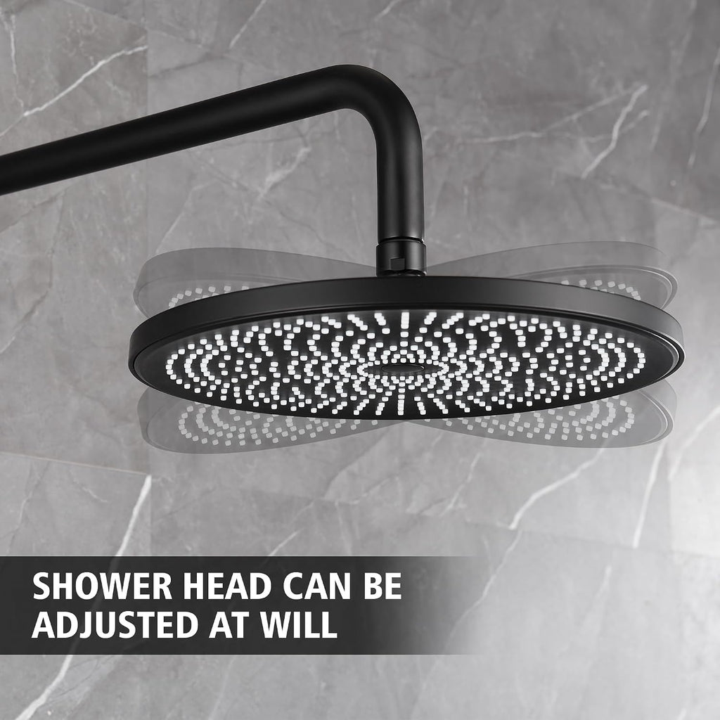sumerain Matte Black Concealed Shower Faucet Set, Rain Shower System with 10 Inch Shower Head,Shower Fixtures with Handheld Spray Included Valve and Trim Kit