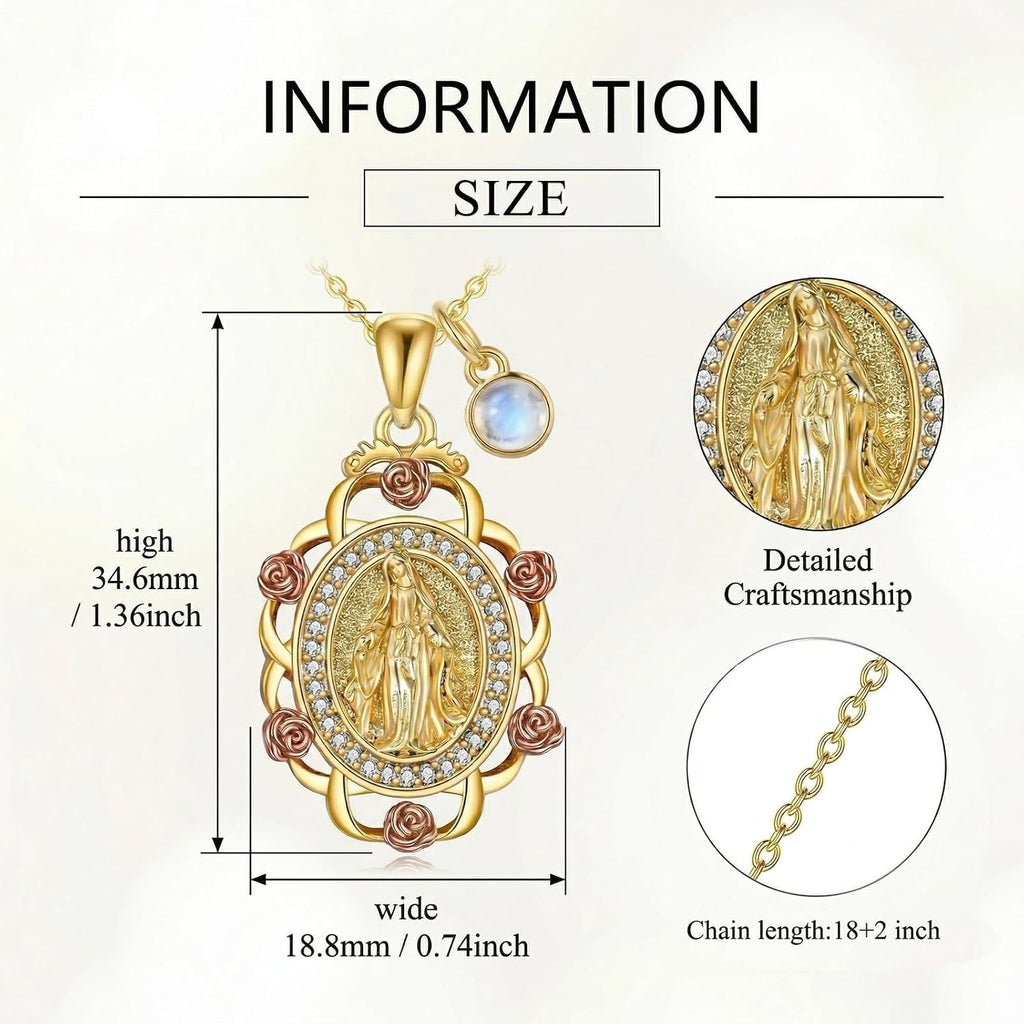 Sterling Silver St Michael/St Christopher/St Barbara/St Jude/St Dymphna/Virgin Mary Necklace Patron Saint Pendant Amulet Medal Religion Jewelry Gifts for Men Women
