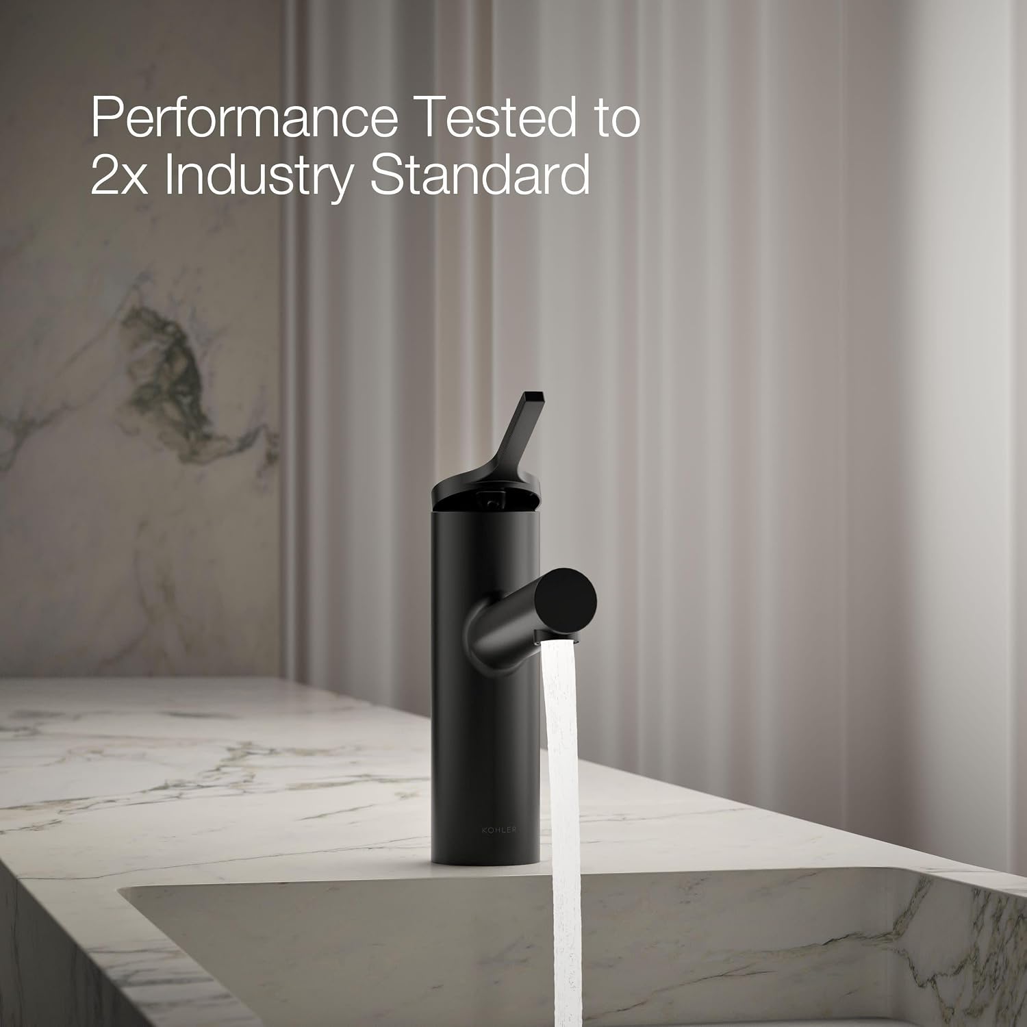 KOHLER K-35048-4N-BL Elate® Single-Handle Bathroom Sink Faucet, Single-Handle Bathroom Sink Faucets, 0.5 GPM, Matte Black