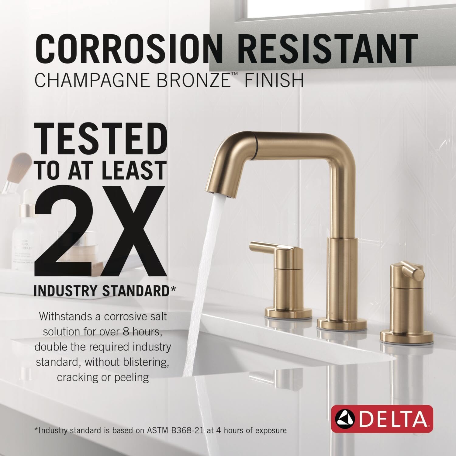 Delta 35849LF-PD Nicoli 1.2 GPM Widespread Bathroom Faucet with Pull Down Spout and Push Pop-Up Drain Assembly - Champagne Bronze