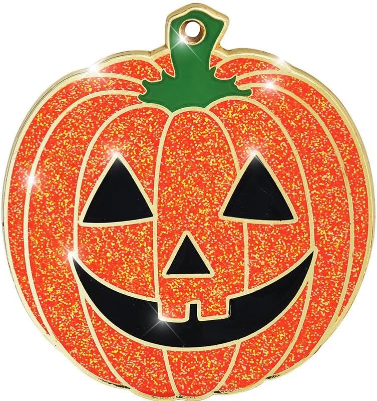 Halloween Pumpkin Medals - 2.25' Pumpkin Glitter Halloween Medal Awards