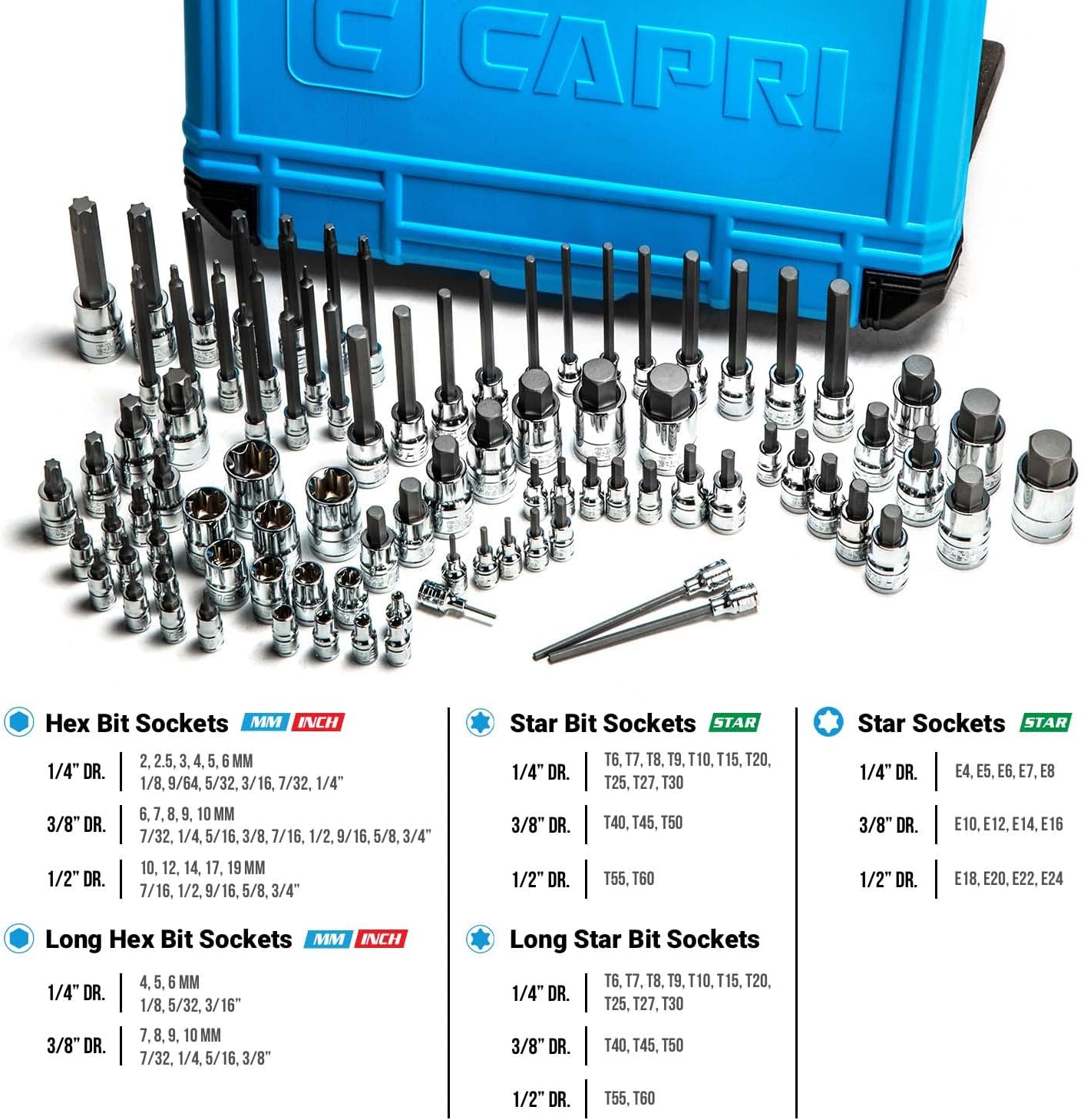 Capri Tools Master Bit Socket Set, Advanced Series, 88-Piece (30500-88MS) (Pack of 3)