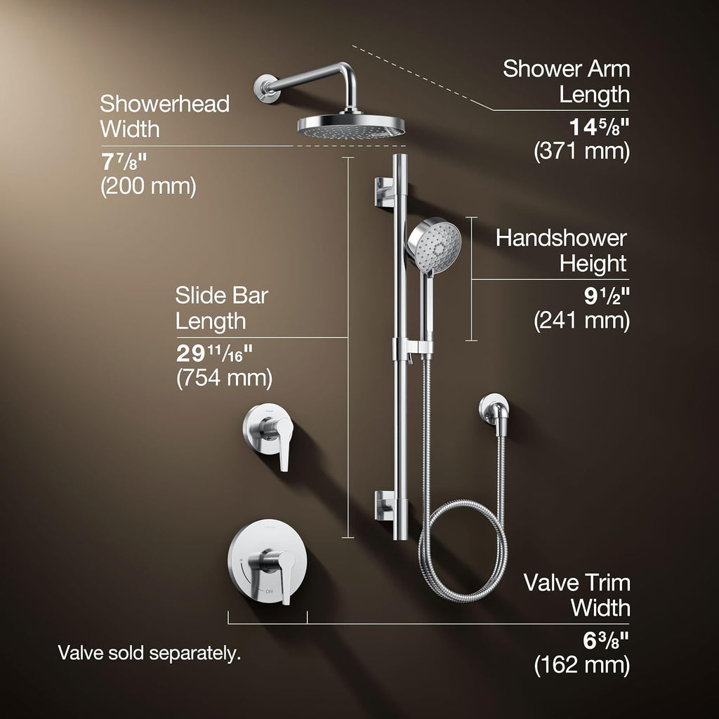 KOHLER 26914-Y-CP Awaken Showering Kit, 2.5 GPM, Three Spray Experiences, Wide Coverage, Intense Drenching & Targeted, Polished Chrome