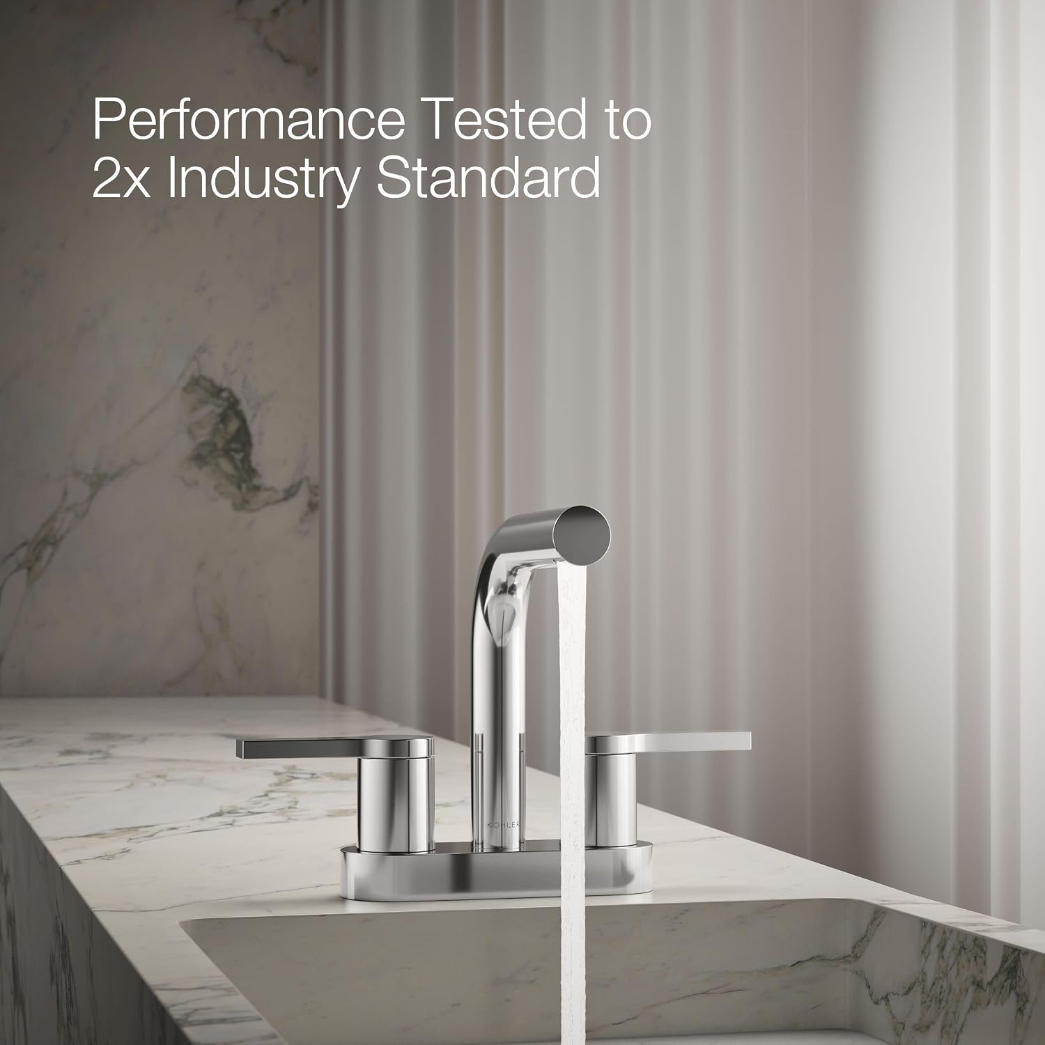 KOHLER K-33591-4-CP Elate® Centerset Bathroom Sink Faucet, Bathroom Faucets, 1.2 GPM, Polished Chrome