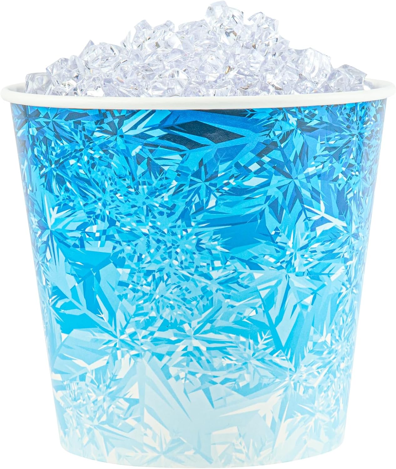 Restaurantware Paper Ice Buckets 100 Count 10 lb Leak-Resistant Disposable Ice Holders for Hotels Insulated Wide Mouth Round Containers for Events and Catering Blue