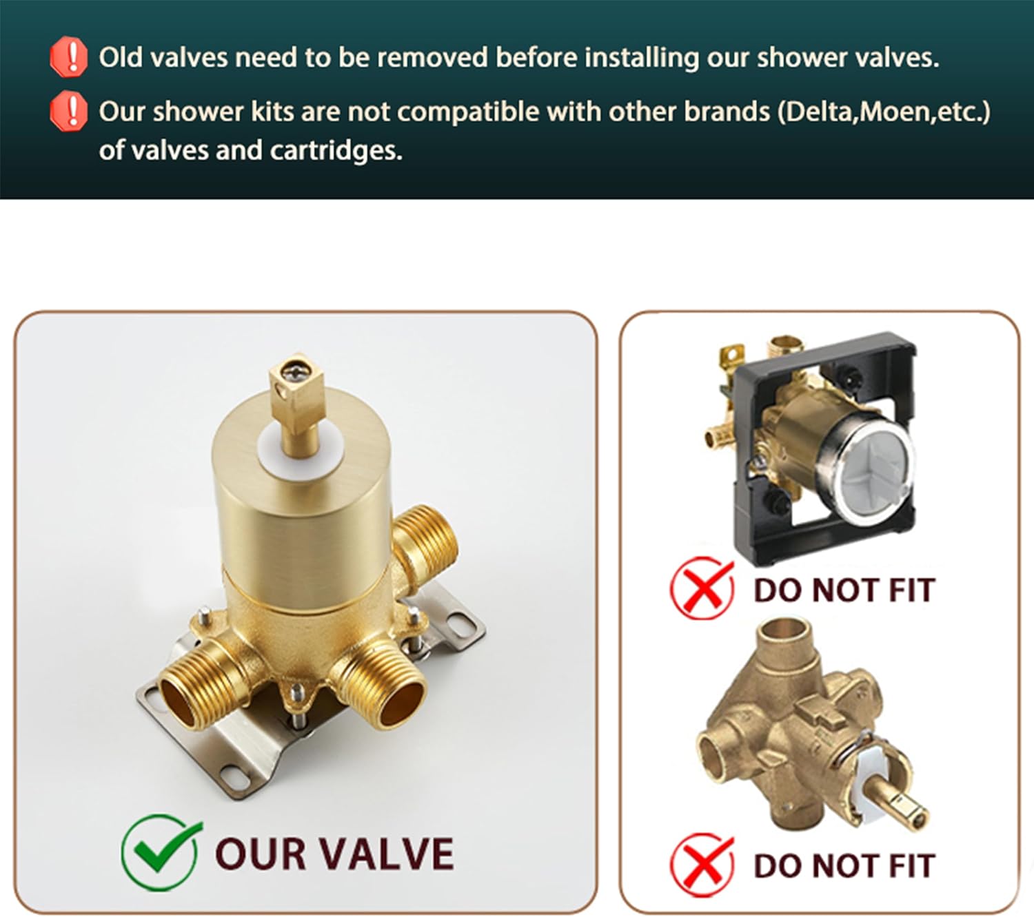 SOOOHOT Brushed Gold Shower Fixtures - Dual shower Heads with Handheld Spray Combo, All Metal 6' Dual Head & 3-Way Diverter.
