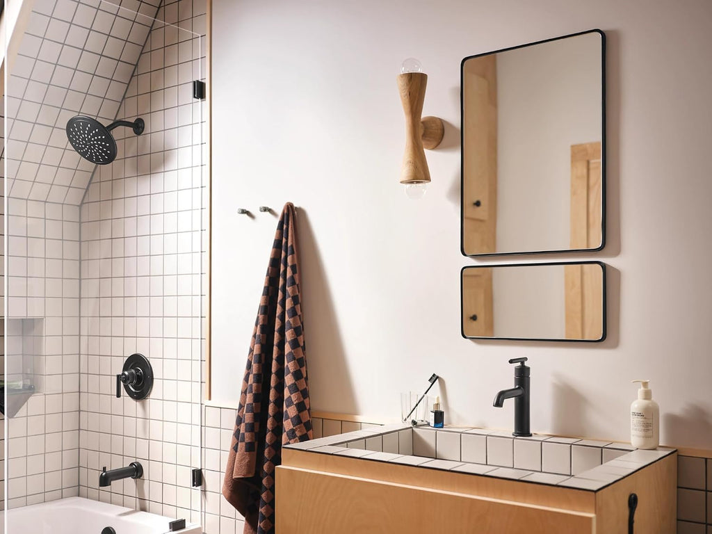 Moen Gibson One-Handle Single Hole Modern Bathroom Sink Faucet with Optional Deckplate, Matte Black, 6145BL
